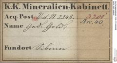 Etiketten zu Gold (NHMW-MIN-Aw40)